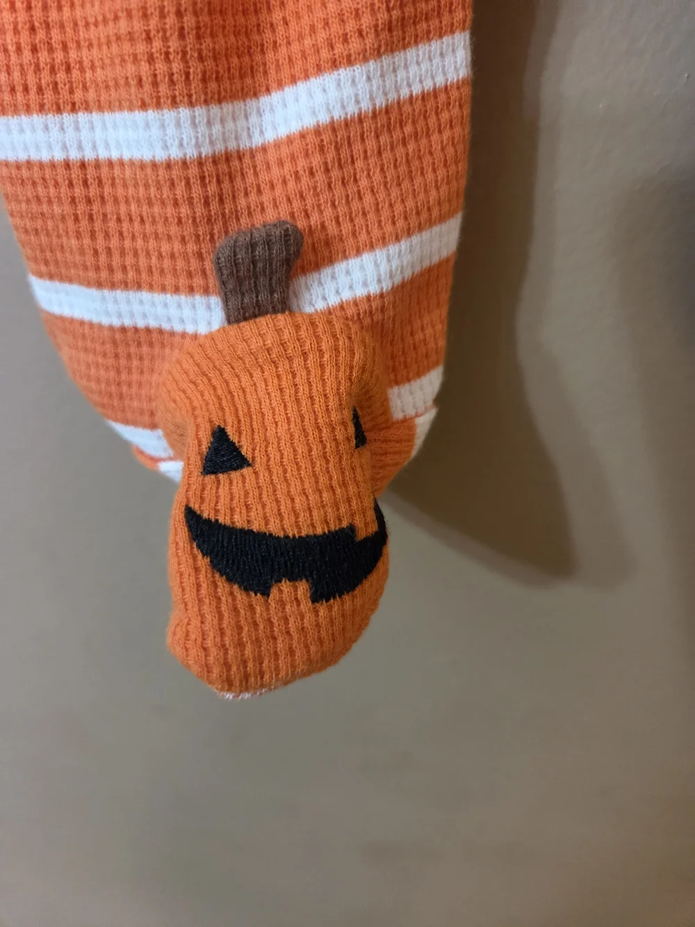Carter's Orange & White Halloween Pumpkin Footed One-Pieces (2-Pack)